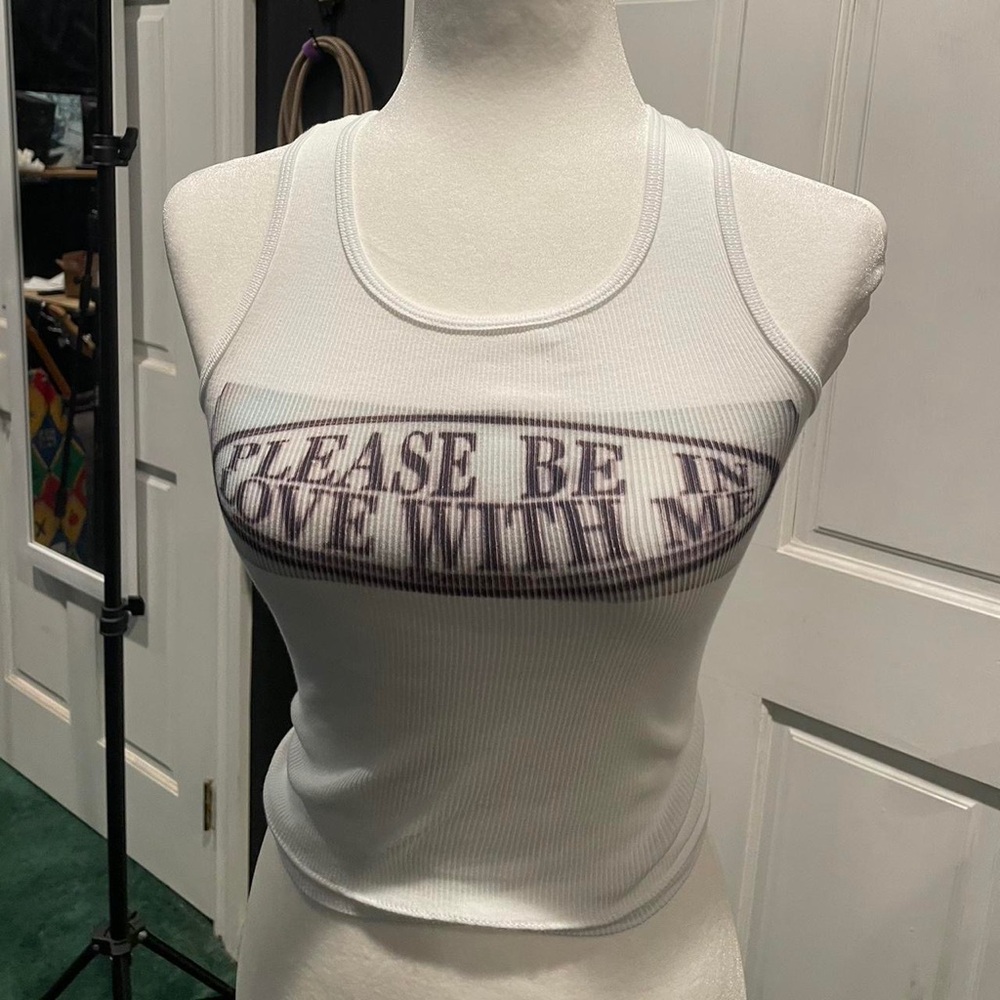 White Graphic Muscle Tee